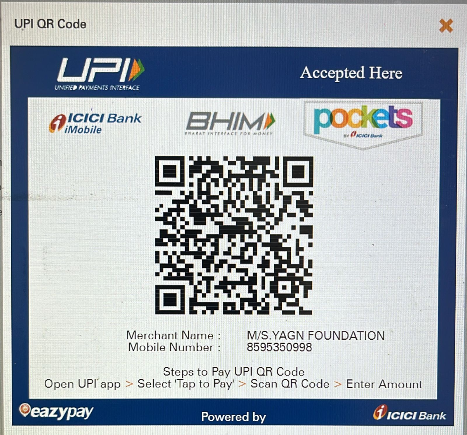 Yagn Foundation UPI QR Code